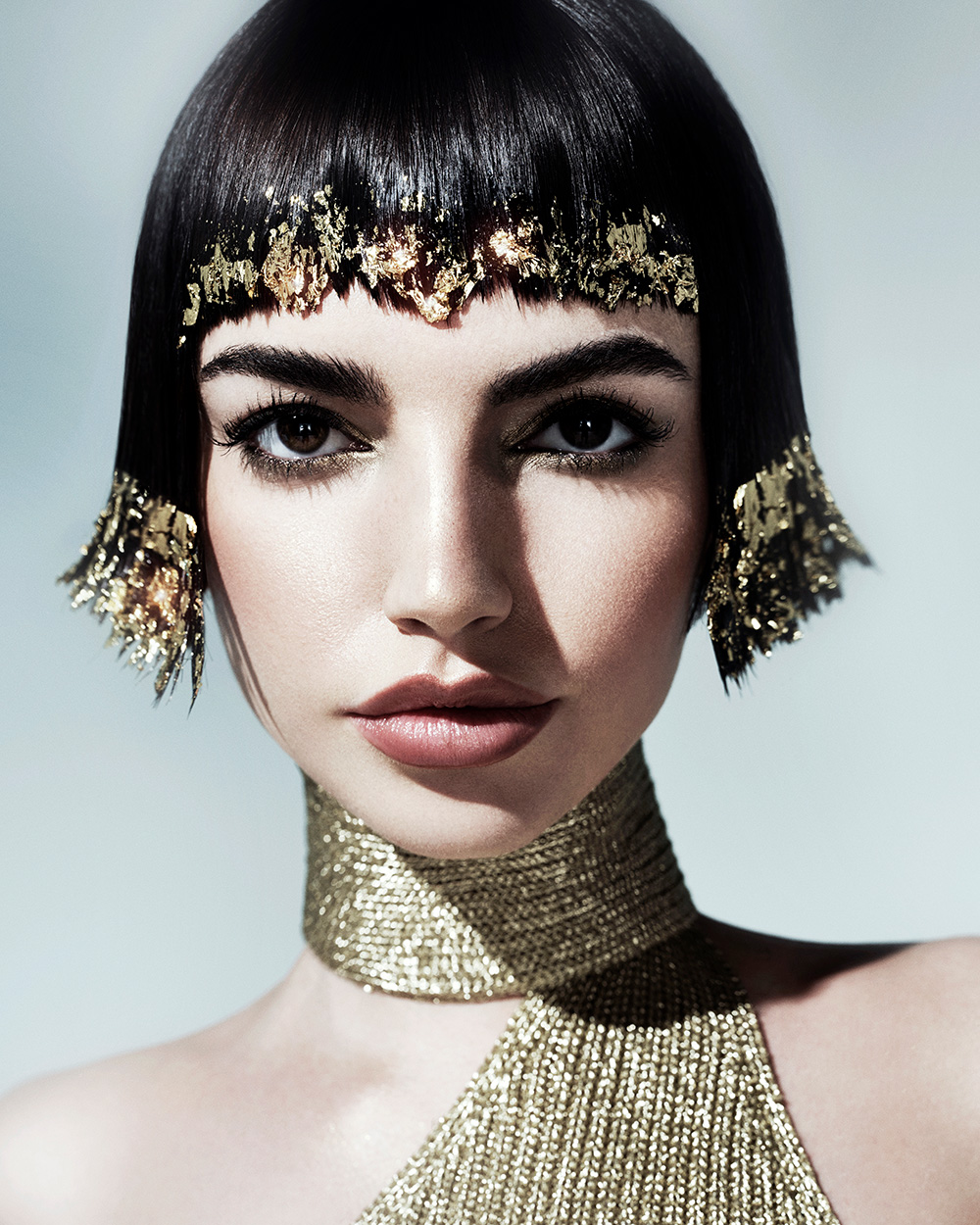 Black Micro Bob with Gold Leaf - Simon Houston and Tori Smyth - BHA Northern Ireland Hairdresser of the Year 2026 Finalist Collection